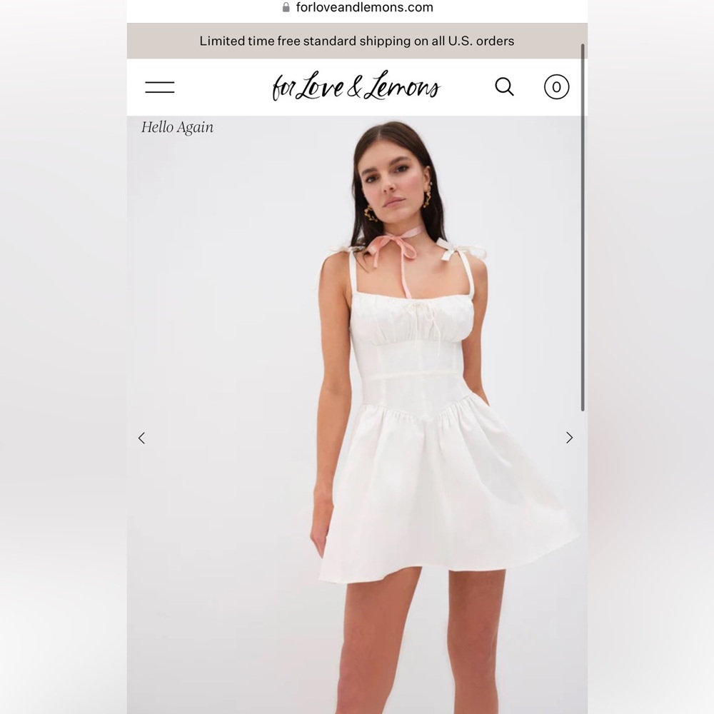 For Love & Lemons Jessie Mini Dress Size XS